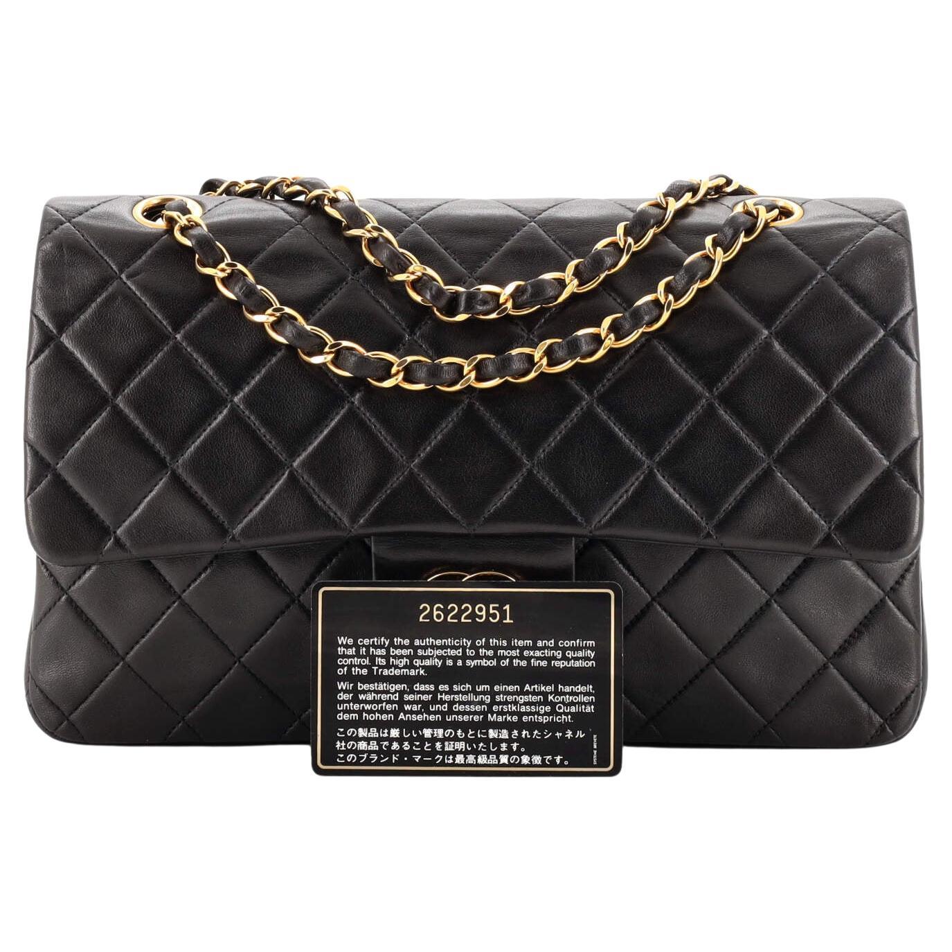 Chanel Vintage Classic Double Flap Bag Quilted Lambskin Medium at
