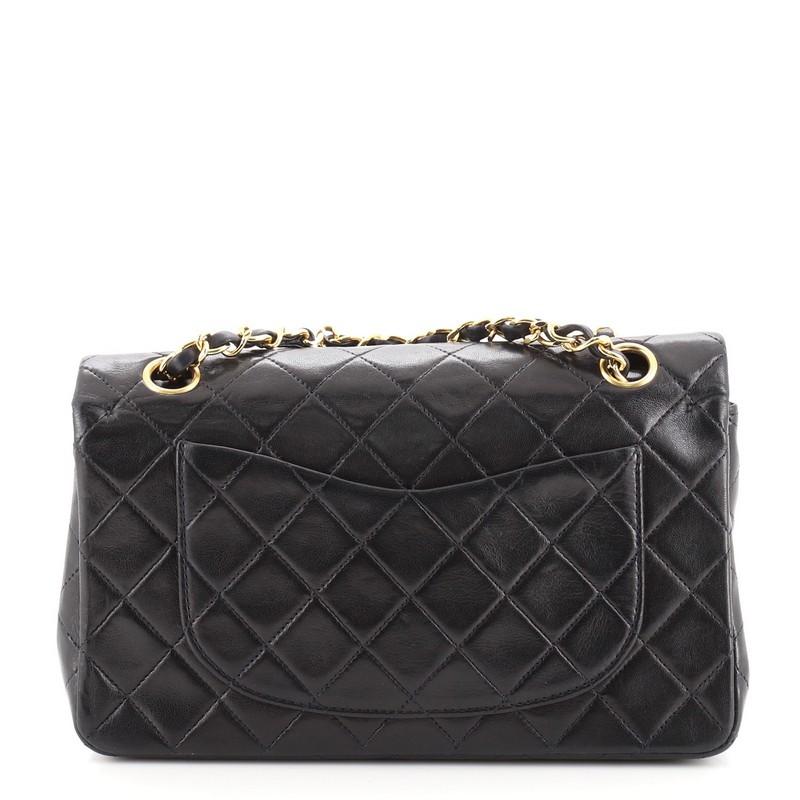 Chanel Vintage Classic Double Flap Bag Quilted Lambskin Small In Good Condition In NY, NY