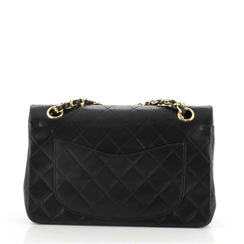 Chanel Vintage Classic Double Flap Bag Quilted Lambskin Small In Good Condition In NY, NY