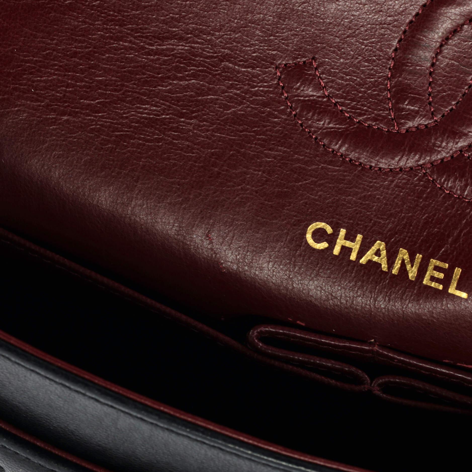 Chanel vintage classic double flap bag quilted lambskin small top