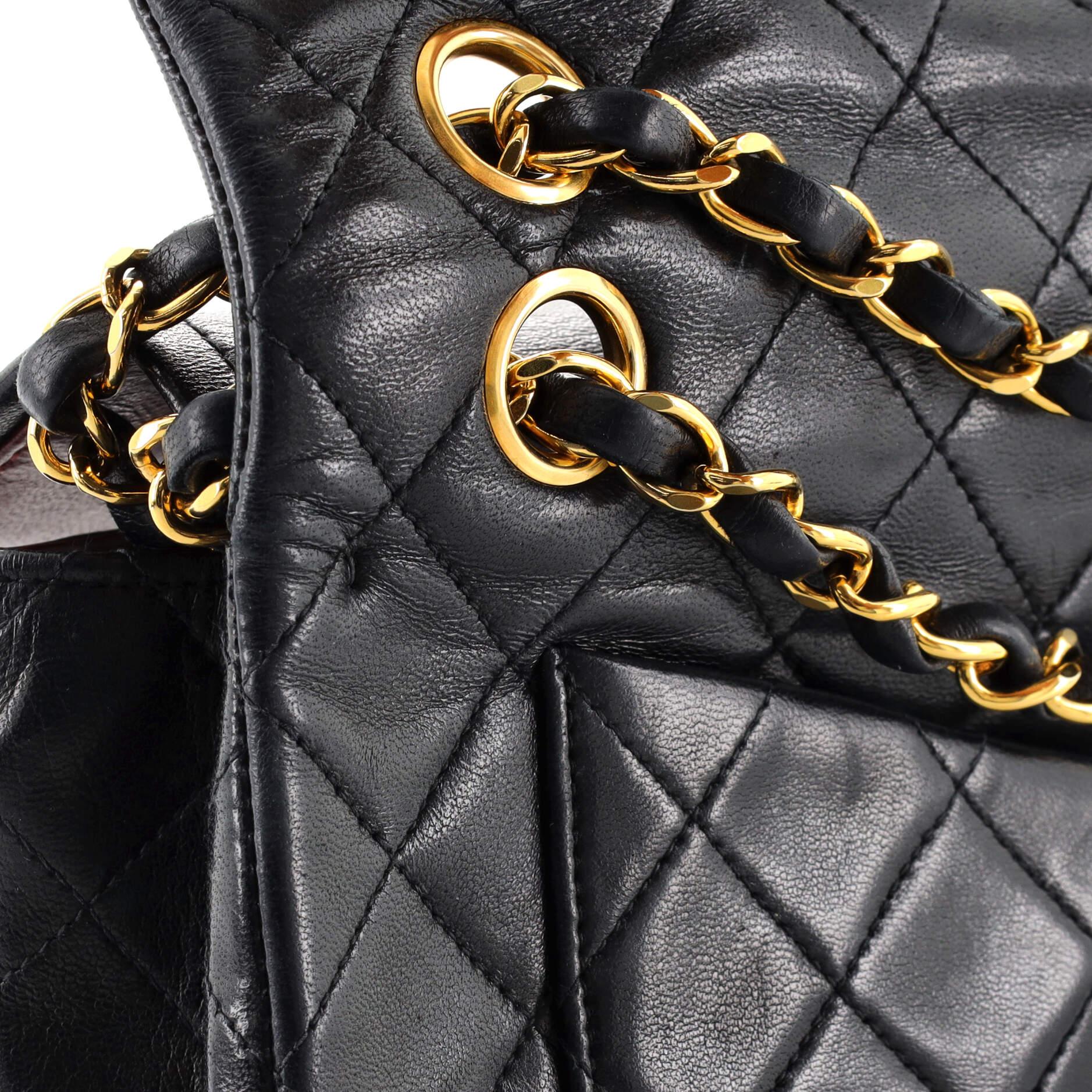 Chanel Vintage Classic Double Flap Bag Quilted Lambskin Small 4