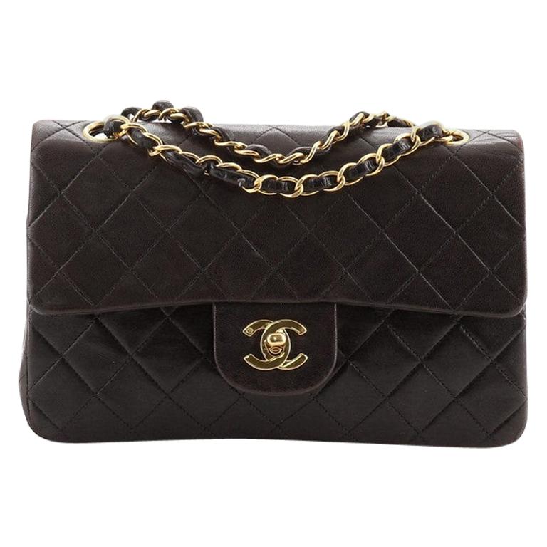 Chanel Vintage Classic Double Flap Bag Quilted Lambskin Small