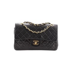 Chanel Vintage Classic Double Flap Bag Quilted Lambskin Small