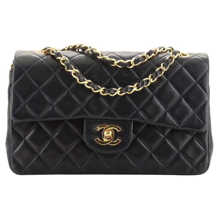Chanel Vintage Classic Double Flap Bag Quilted Lambskin Small at 1stdibs