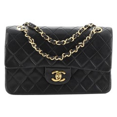 Chanel  Vintage Classic Double Flap Bag Quilted Lambskin Small