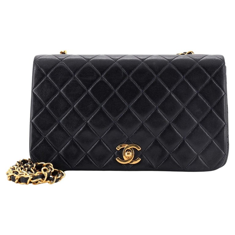 Chanel Vintage Classic Double Flap Bag Quilted Lambskin Small For Sale