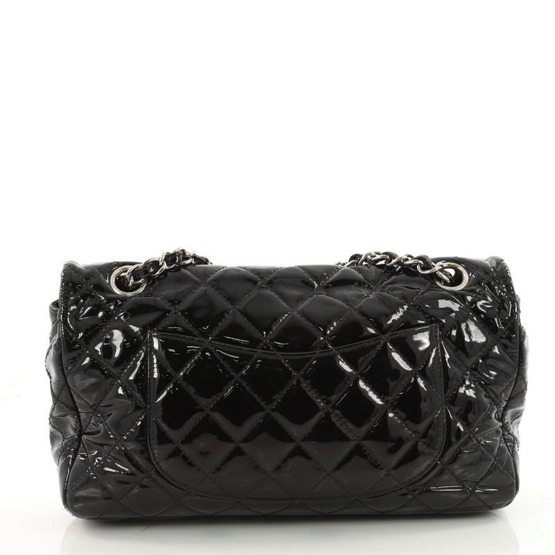 Chanel Vintage Classic Double Flap Bag Quilted Patent Medium In Fair Condition In NY, NY