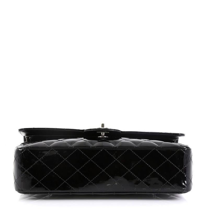 Chanel Vintage Classic Double Flap Bag Quilted Patent Medium In Good Condition In NY, NY