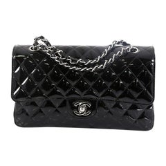 Chanel Vintage Classic Double Flap Bag Quilted Patent Medium