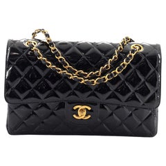 Chanel Vintage Classic Double Flap Bag Quilted Patent Medium