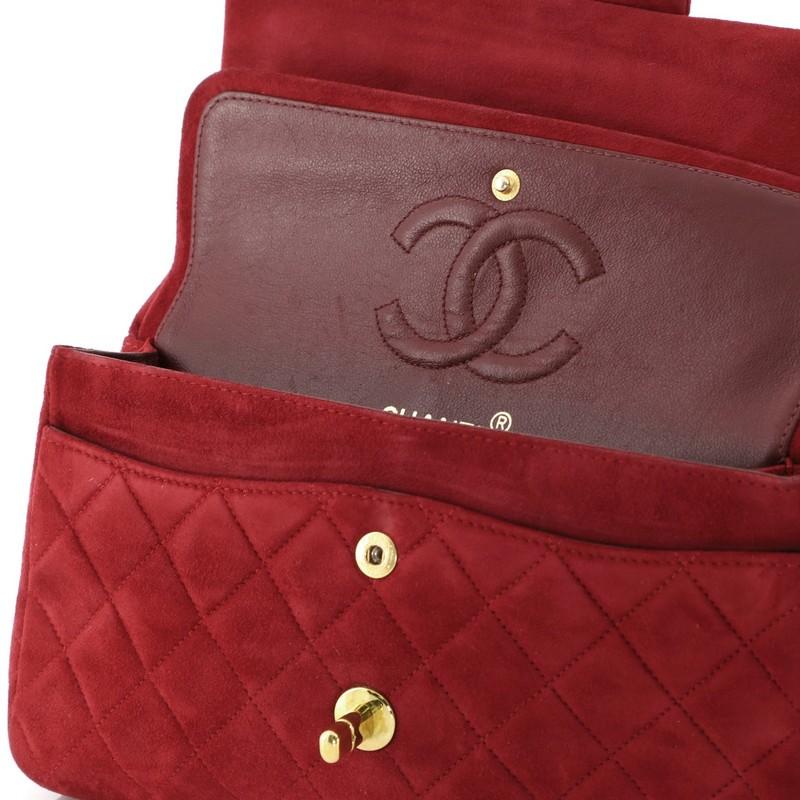 Chanel Vintage Classic Double Flap Bag Quilted Suede Small 2