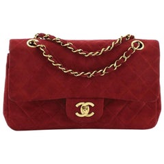 Chanel Vintage Classic Double Flap Bag Quilted Suede Small at 1stDibs