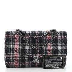 Chanel Vintage Classic Double Flap Bag Quilted Tweed Medium