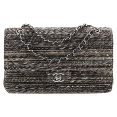 Chanel Vintage Classic Double Flap Bag Quilted Tweed Medium