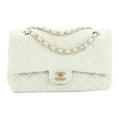 Chanel Vintage Classic Double Flap Bag Quilted Tweed Medium