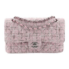Chanel Vintage Classic Double Flap Bag Quilted Tweed Medium