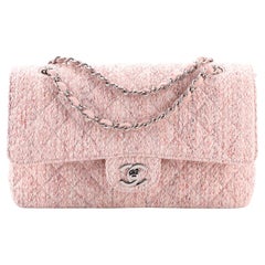 Chanel Vintage Classic Double Flap Bag Quilted Tweed Medium