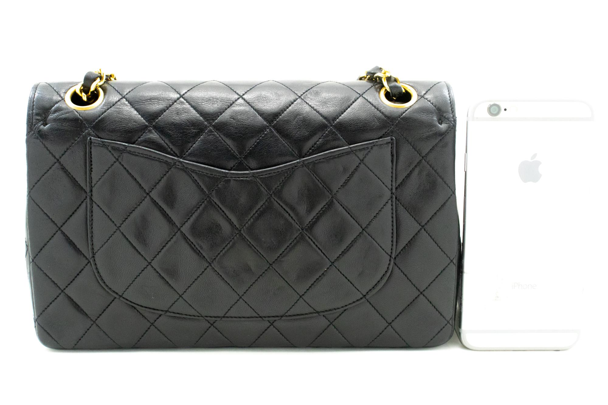 CHANEL Vintage Classic Double Flap Small Chain Shoulder Bag Black In Good Condition In Takamatsu-shi, JP