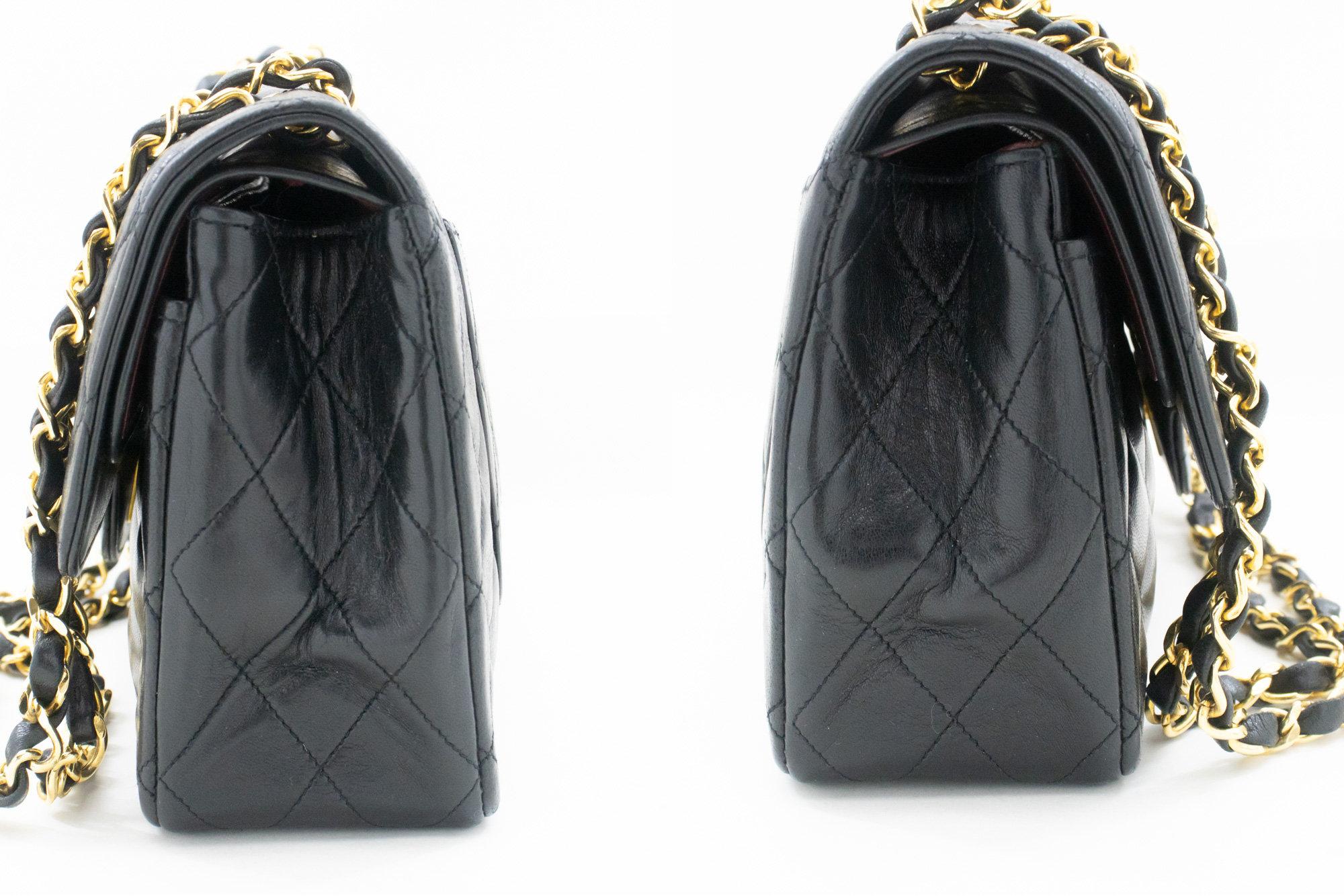 CHANEL Vintage Classic Double Flap Small Chain Shoulder Bag Black 1