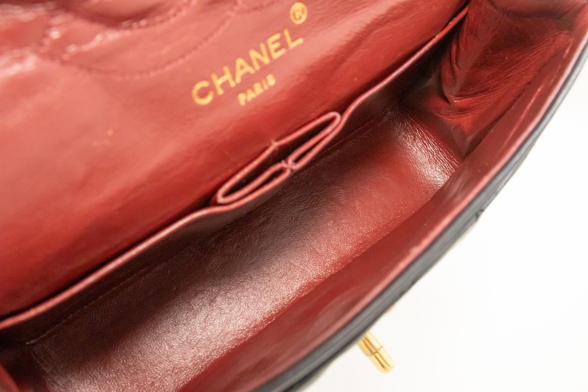 CHANEL Vintage Classic Double Flap Small Chain Shoulder Bag Black 5