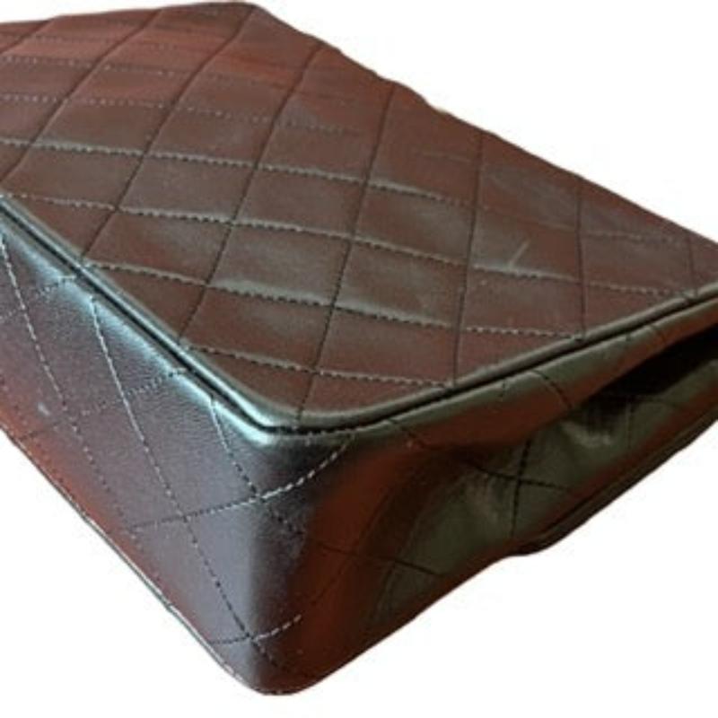 Chanel Vintage Classic Flap Mini Schwarzes Lammleder 24k Gold HW, 1989-1991 6