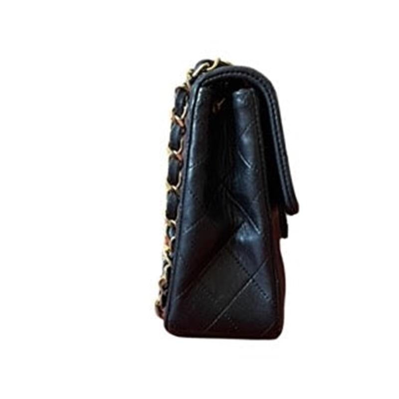 Chanel Vintage Classic Flap Mini Schwarzes Lammleder 24k Gold HW, 1989-1991 3