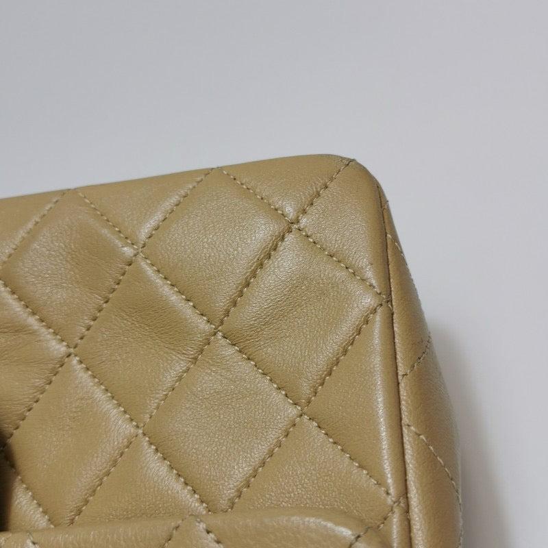 Chanel Vintage Classic Flap Mini Square Beige Lambskin 24k Gold HW, 1989-1991 7