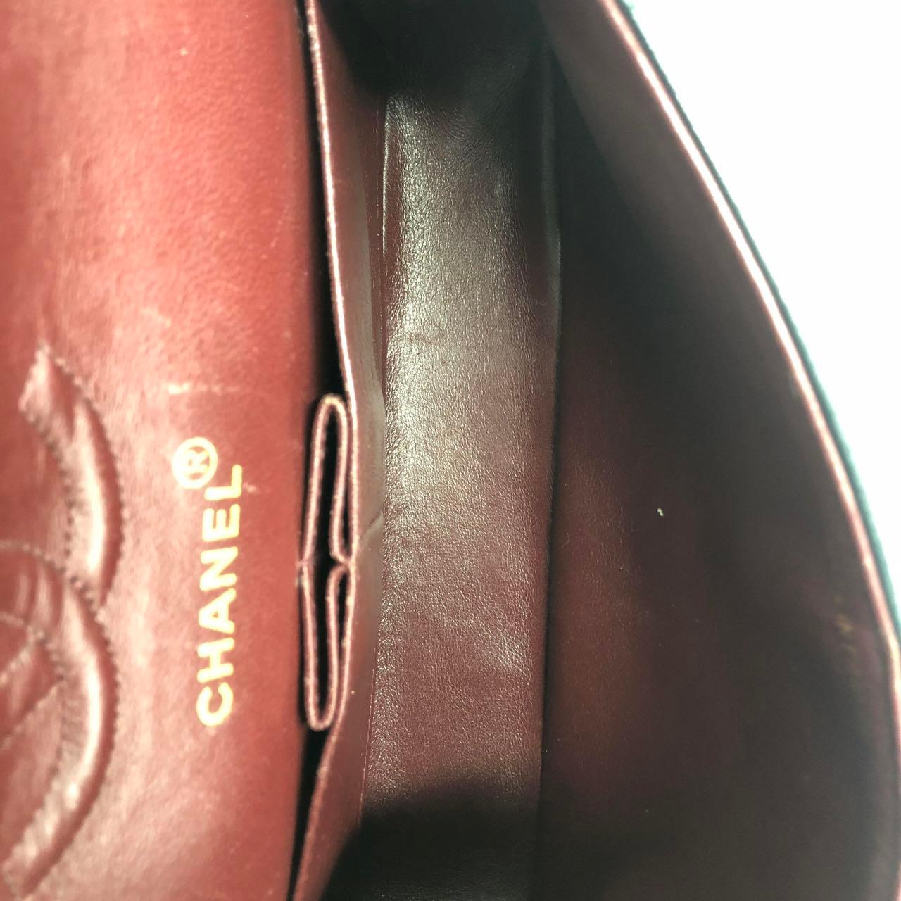 Chanel Vintage Classic Flap Small Black Lambskin Leather 24k Gold PlatedHardware For Sale 7