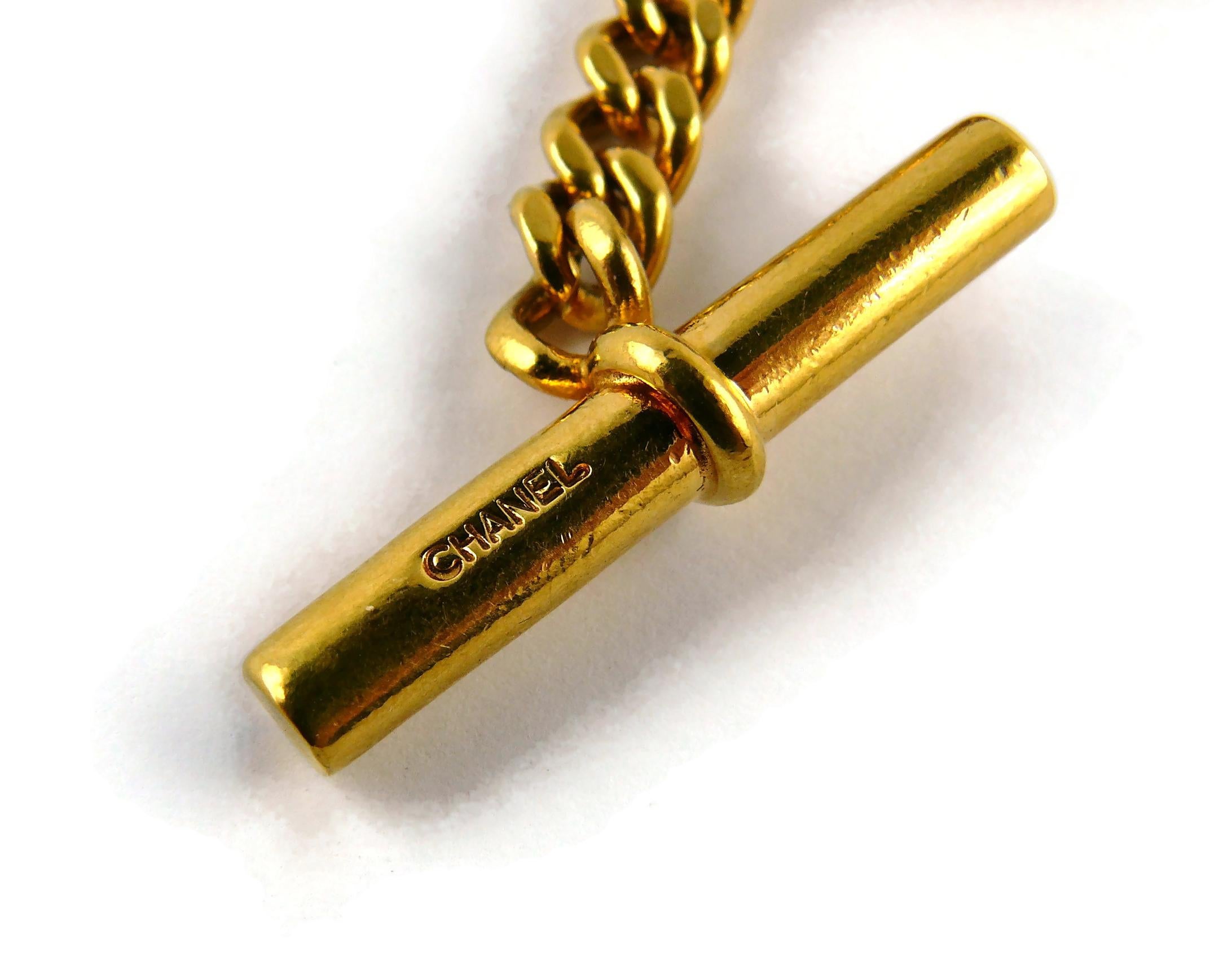 Chanel Vintage Classic Gold Toned Curb Chain Bracelet 3