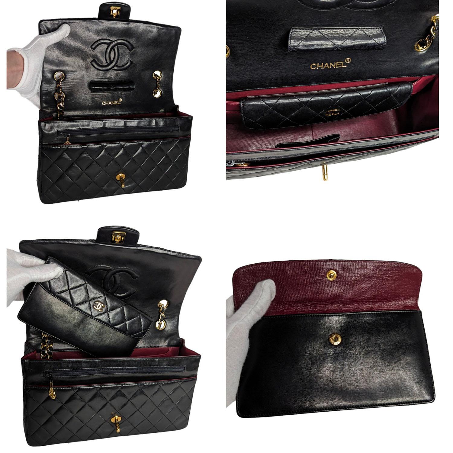 Chanel Vintage Classic Quilted Lambskin Medium Single Flap with Wallet For Sale 2