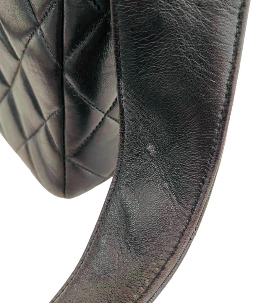 Chanel Vintage Classic Leather Quilted Flap Bag en vente 5