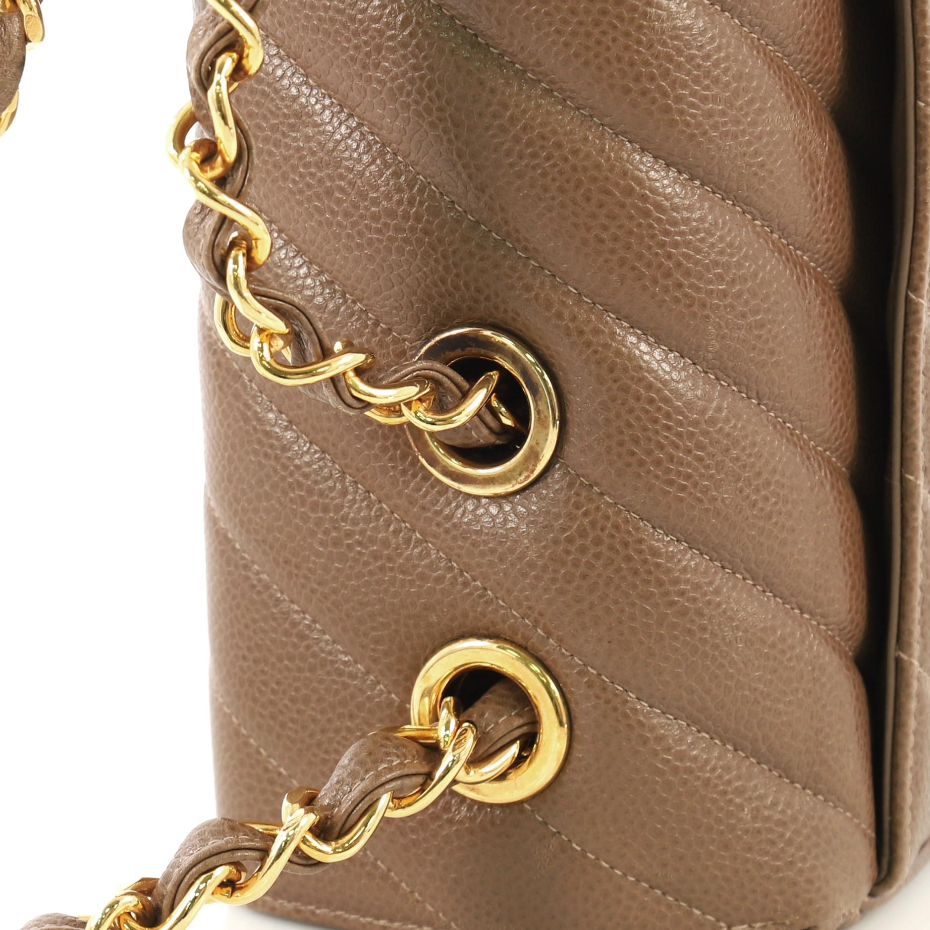 Chanel Vintage Classic Single Flap Bag Chevron Caviar Maxi 1