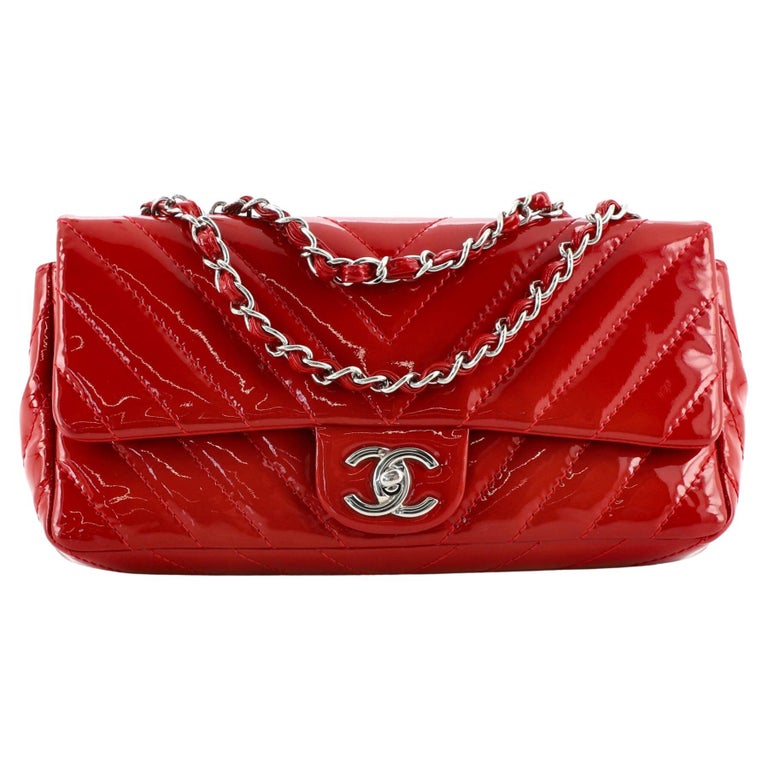 CHANEL, Bags, Chanel East West Flap Bagwith Silver Hardware