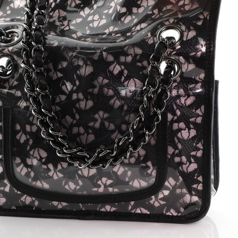 Chanel Vintage Classic Einzelklappe Tasche PVC über Spitze Mini 3