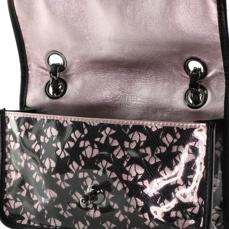 Chanel Vintage Classic Einzelklappe Tasche PVC über Spitze Mini 4