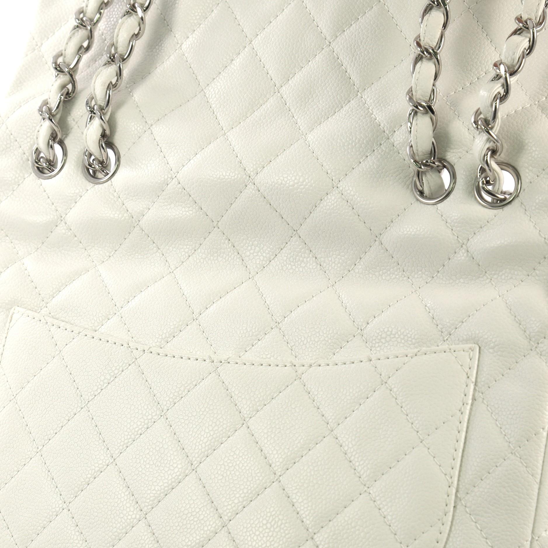 Chanel Vintage Classic Single Flap Bag Quilted Caviar Jumbo 4