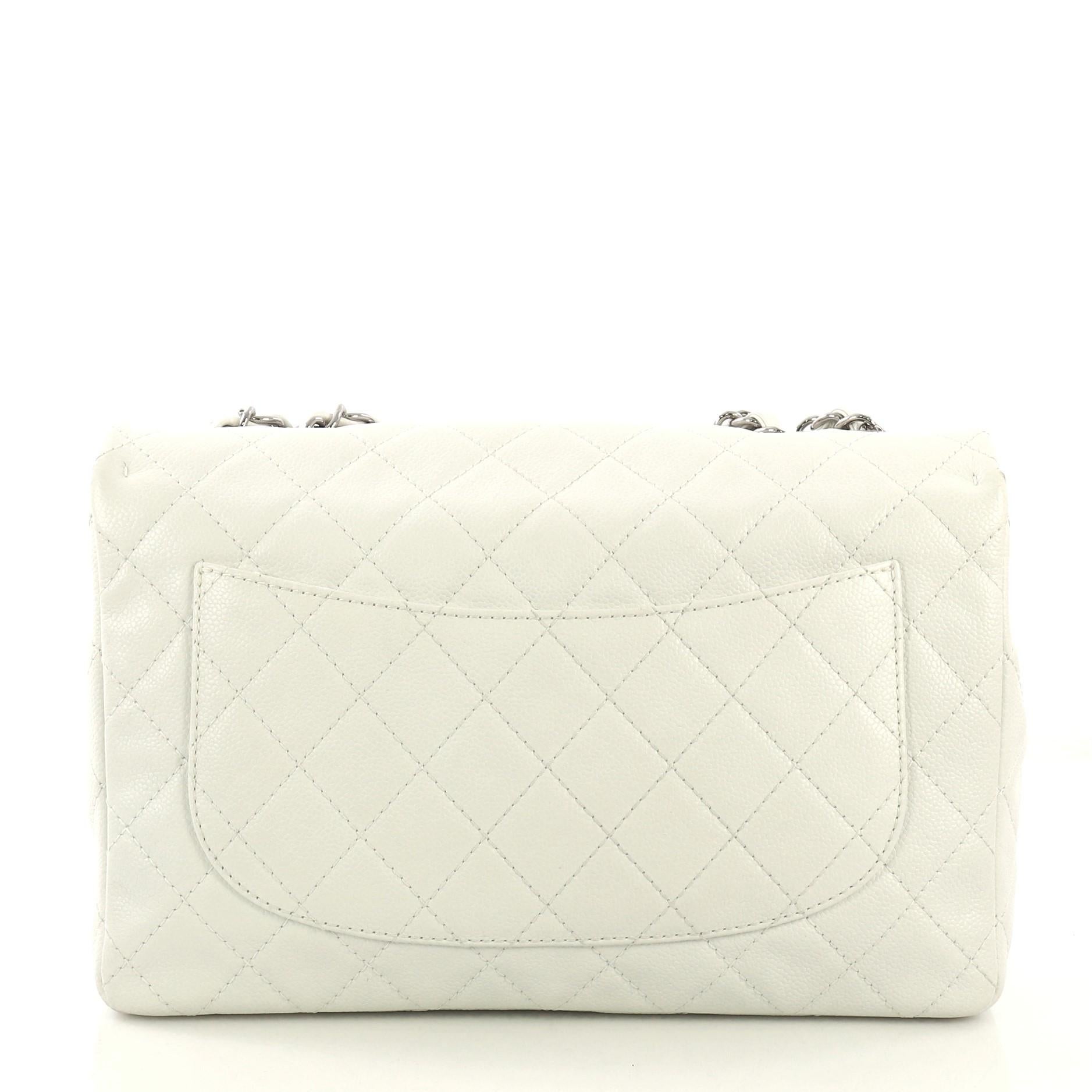 Chanel Vintage Classic Single Flap Bag Quilted Caviar Jumbo In Fair Condition In NY, NY