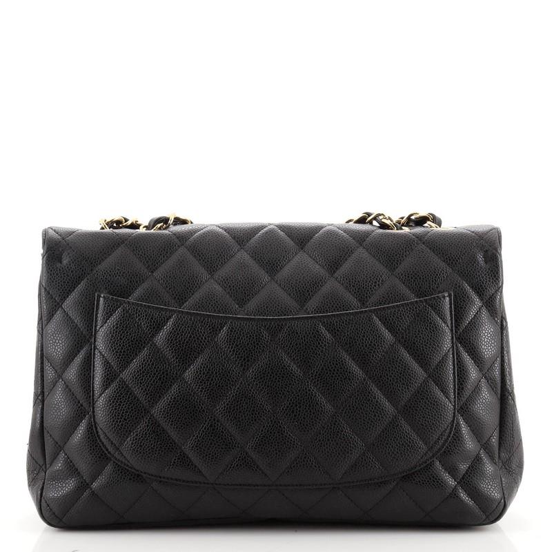 Chanel Vintage Classic Single Flap Bag Quilted Caviar Jumbo In Good Condition In NY, NY