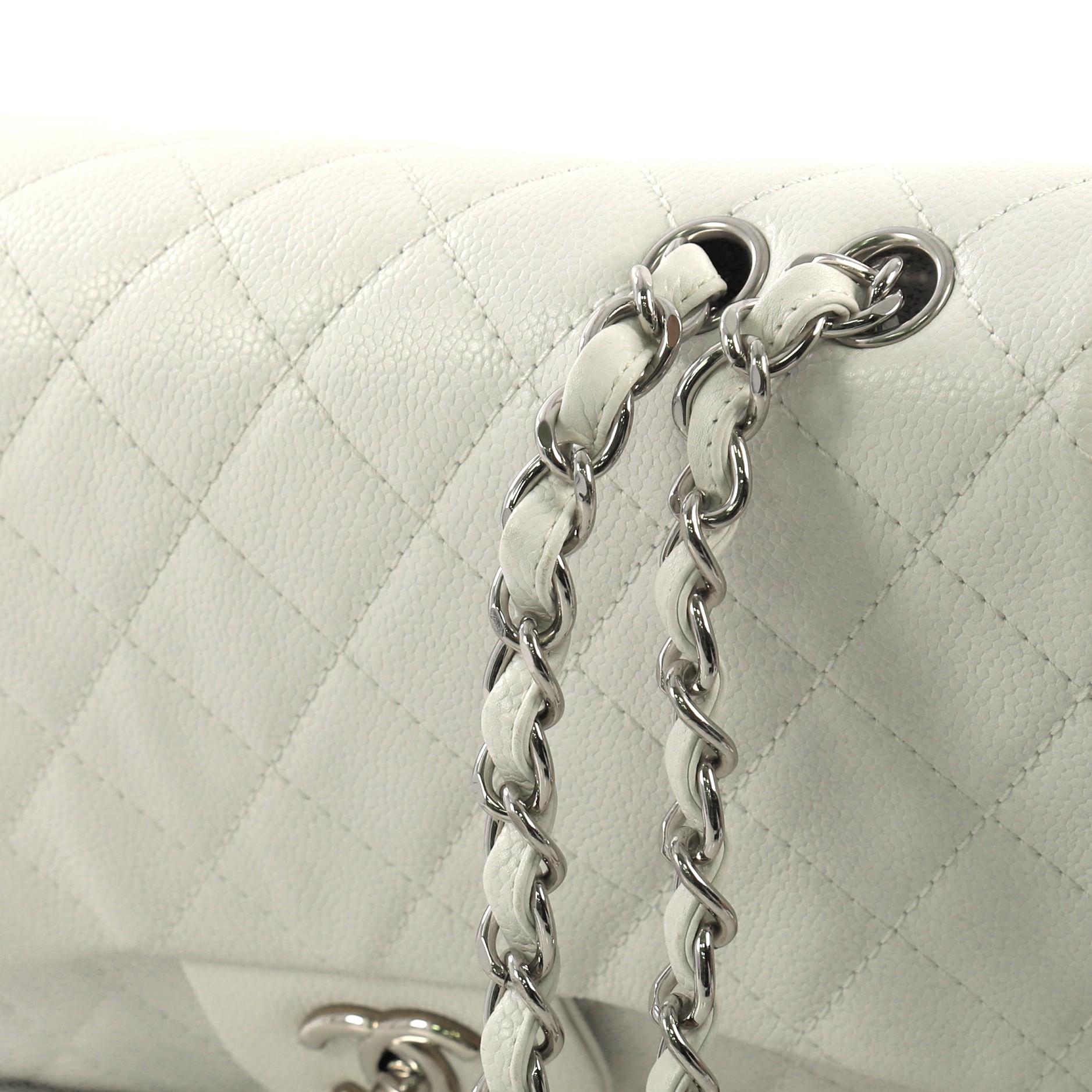 Chanel Vintage Classic Single Flap Bag Quilted Caviar Jumbo 3