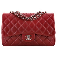 Chanel Vintage Classic Single Flap Bag Quilted Caviar Jumbo