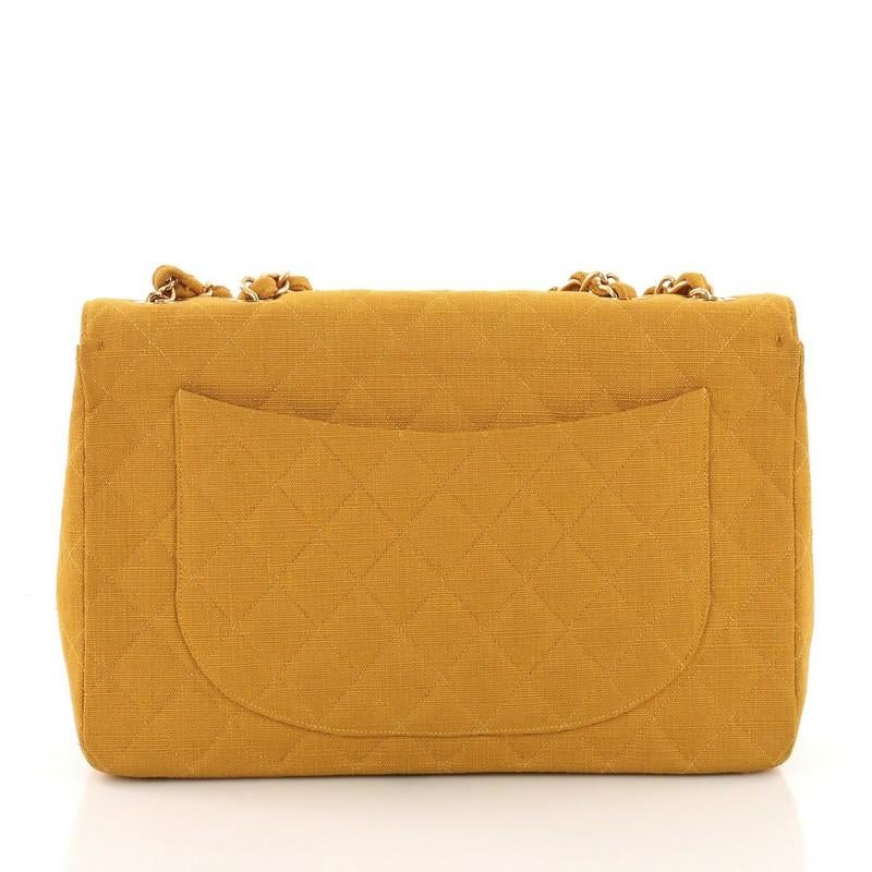 Chanel Vintage Classic Single Flap Bag Quilted Coated Canvas Maxi In Good Condition In NY, NY