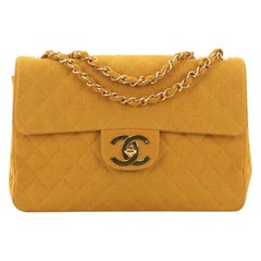 Chanel Vintage Classic Single Flap Bag Quilted Coated Canvas Maxi