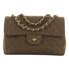 Chanel Vintage Classic Single Flap Bag Quilted Coated Canvas Maxi 