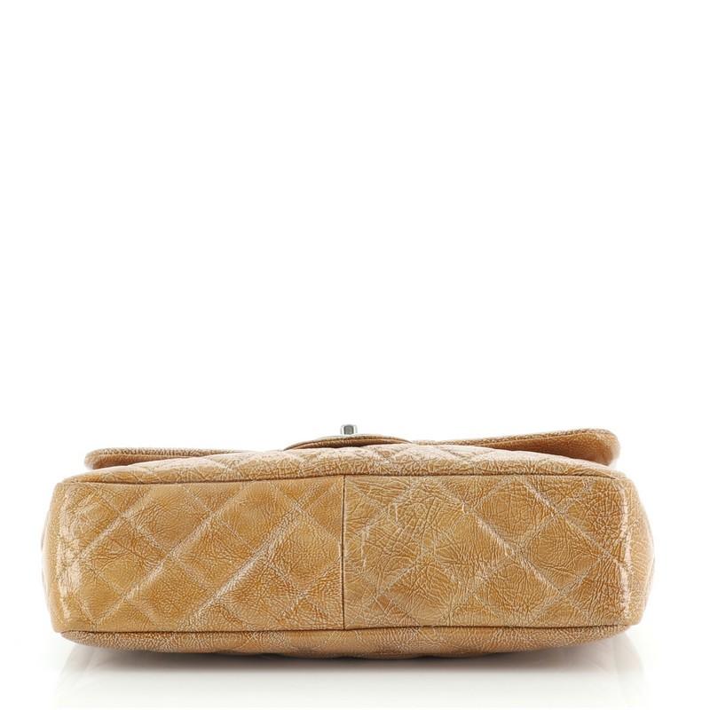 Chanel Vintage Classic Einzelne Klappe Tasche gesteppt Crinkled Patent Jumbo für Damen oder Herren