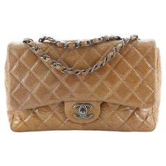 Chanel Vintage Classic Einzelne Klappe Tasche gesteppt Crinkled Patent Jumbo