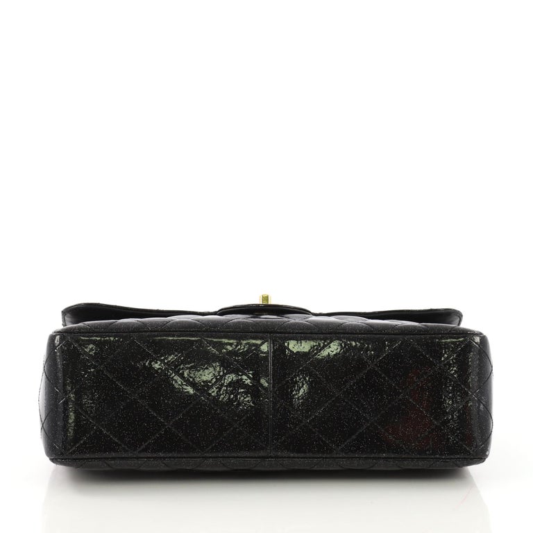 Chanel Vintage Classic Single Flap Bag Quilted Glitter  display picture 3