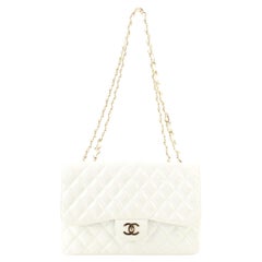 Chanel Vintage Classic Single Flap Bag Quilted Glitter Patent Jumbo