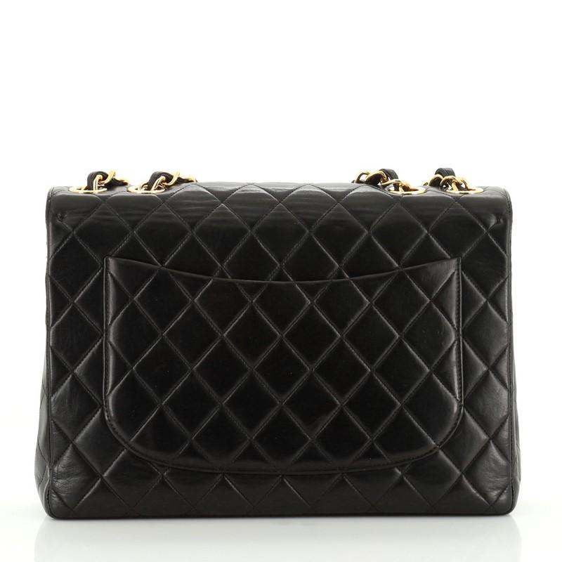 Chanel Vintage Classic Single Flap Bag Quilted Lambskin Jumbo  In Good Condition In NY, NY