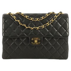 Chanel Vintage Classic Single Flap Bag Quilted Lambskin Jumbo