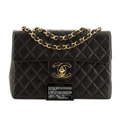 Chanel Vintage Classic Single Flap Bag Quilted Lambskin Jumbo